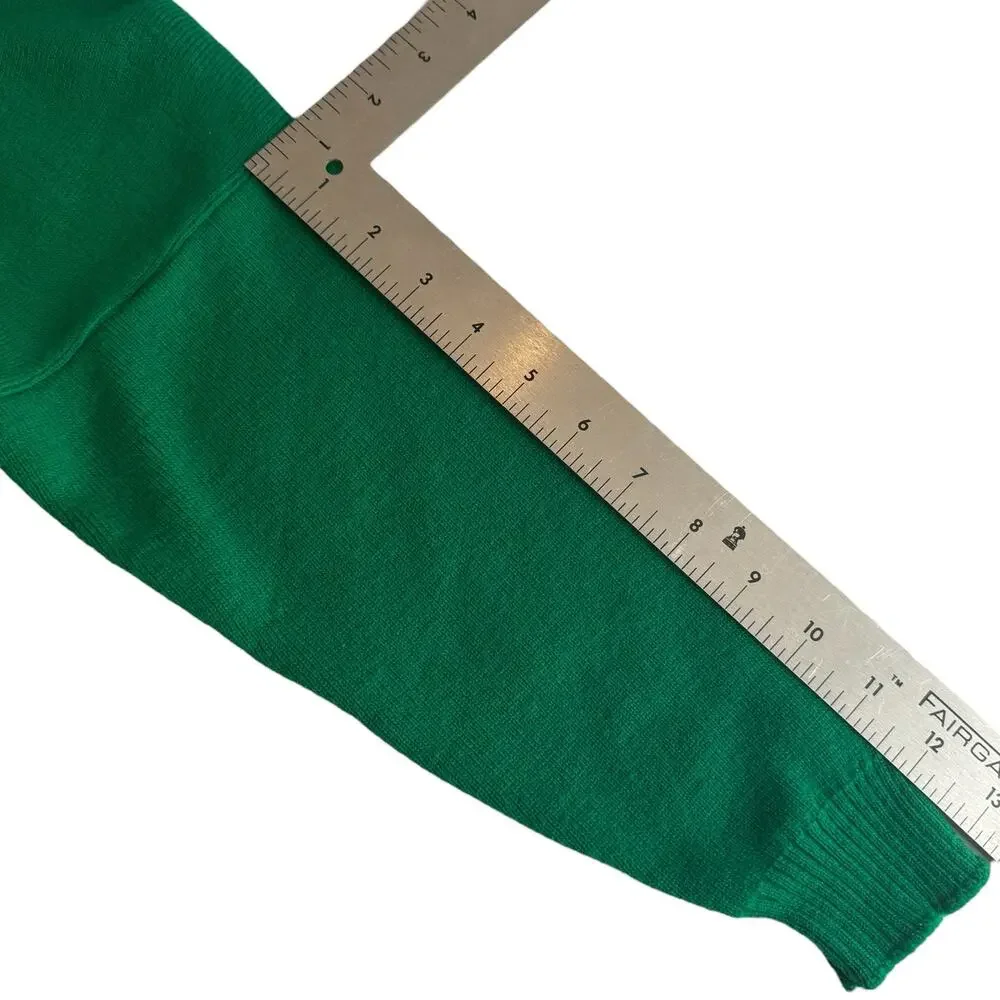 Traditional Craft Irish V Neck Sweater Kids 7-8 Celtic St Pattys‎ Day Green